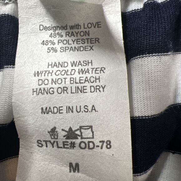 Open Gates Dress Women’s Size Medium Striped Off Shoulder Knee Length Fitnflare - Picture 4 of 9